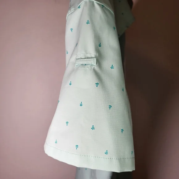 REI Sahara Short Sleeve Shirt light green w Anchors size Medium - Picture 4 of 11